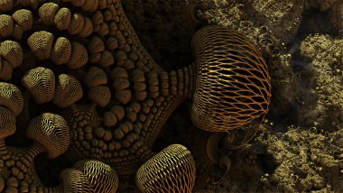 soyut geometrik bileşim 3 boyutlu yazılımda yapılır