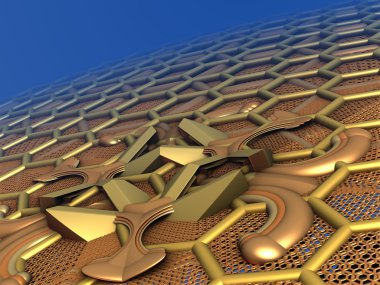 soyut geometrik bileşim 3 boyutlu yazılımda yapılır