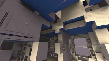 soyut geometrik bileşim 3 boyutlu yazılımda yapılır