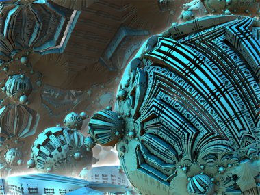 soyut geometrik bileşim 3 boyutlu yazılımda yapılır