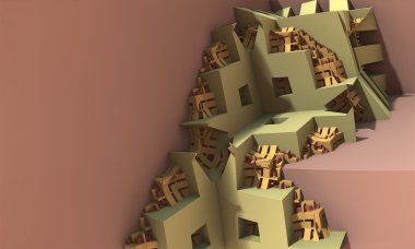 soyut geometrik bileşim 3 boyutlu yazılımda yapılır