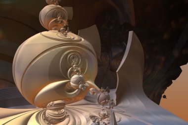 soyut geometrik bileşim 3 boyutlu yazılımda yapılır