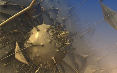 soyut geometrik bileşim 3 boyutlu yazılımda yapılır