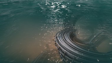 3D illüstrasyon soyut geometrik kompozisyon dijital sanat eserleri.