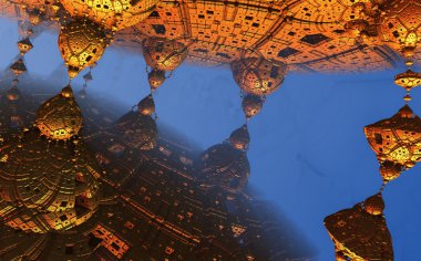 3D illüstrasyon soyut geometrik kompozisyon dijital sanat eserleri.