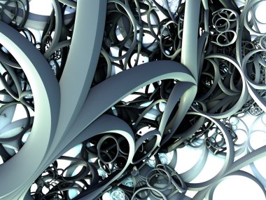 3D illüstrasyon soyut geometrik kompozisyon dijital sanat eserleri.