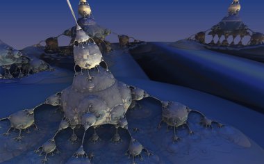 3D illüstrasyon soyut geometrik kompozisyon dijital sanat eserleri.