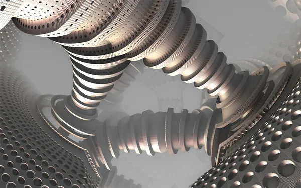 Abstrakt geometrisk sammansättning tillverkad i 3D-programvara — Stockfoto