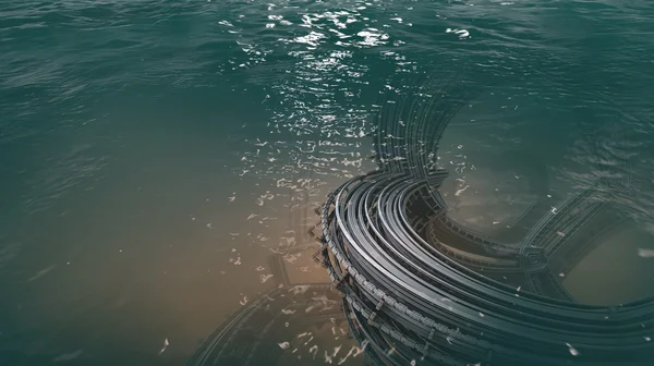 3D illüstrasyon soyut geometrik kompozisyon dijital sanat eserleri.