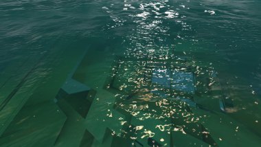 3D illüstrasyon soyut geometrik kompozisyon dijital sanat eserleri.