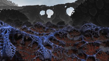 3D illüstrasyon soyut geometrik kompozisyon dijital sanat eserleri.