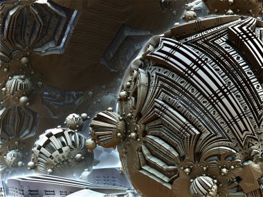 3D illüstrasyon soyut geometrik kompozisyon dijital sanat eserleri.