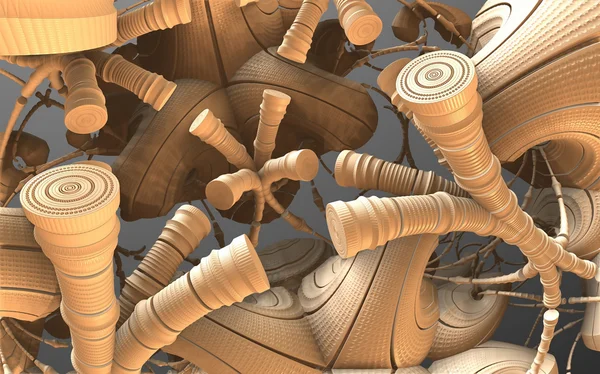 3D illustration av abstrakt geometrisk komposition, digital konst fungerar. — Stockfoto