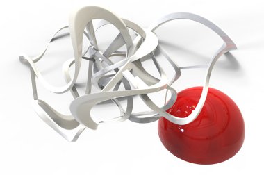 soyut organik görünümlü geometri formları 3D render