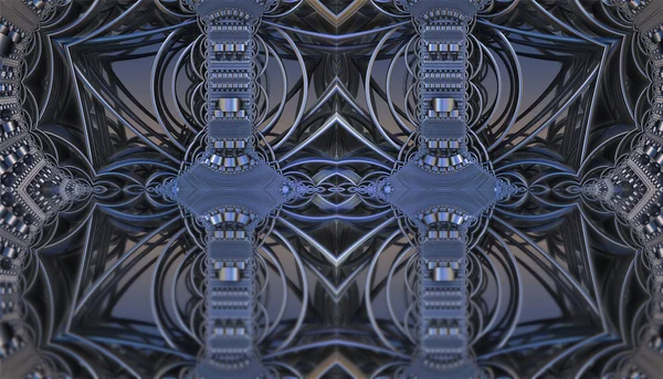 Fire fraktale lag abstrakt geometrisk sammensetning-3d-rendering – stockfoto