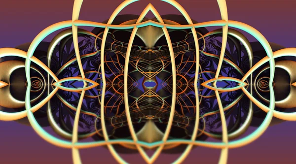 4 つのフラクタルを作る抽象的な幾何学的組成 3 d レンダリング — ストック写真