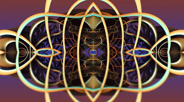 Quatro fractal fazer composição geométrica abstrata-3d renderização — Fotografia de Stock