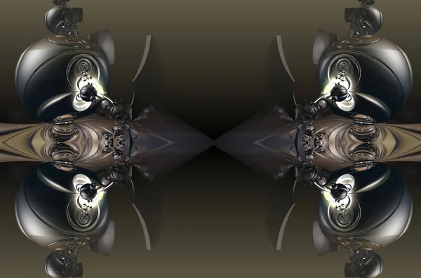 Quatro fractal fazer composição geométrica abstrata-3d renderização — Fotografia de Stock