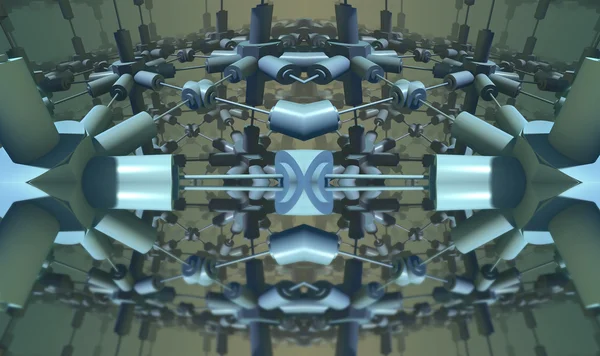 4 프랙탈 게 추상적인 기하학적 구성-3d 렌더링 — 스톡 사진