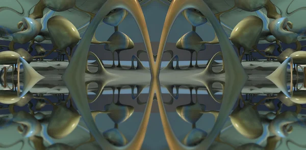 Абстрактная геометрическая композиция, выполненная в 3D программном обеспечении — стоковое фото