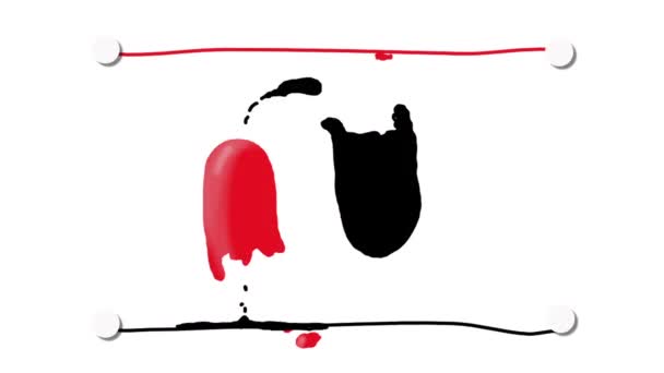 Ликвидные Переходы Между Двумя Красными Черными Линиями — стоковое видео