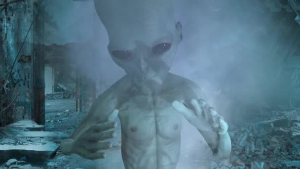 Alien Animación Ataque Extraterrestre — Vídeo de stock