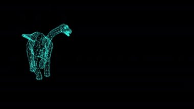 4k kablolu animasyon -Brachiosaurus Yeşil Ekran Arkaplanda Yürüyor. Jurassic World Dinozorları 