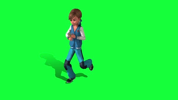 Bewegung Des Charakters Mit Rückseitigem Schimmern Über Einen Sims — Stockvideo