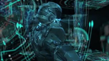 Gelecekçi robot, yapay zeka CGI büyük veri analizi ve programlama