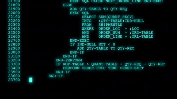 Hacker Code Läuft Über Ein Computerbildschirm Terminal — Stockvideo