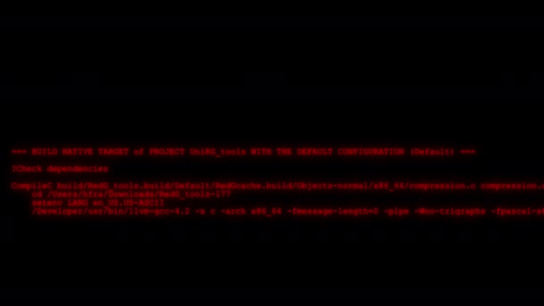 Bilgisayar Ekranı Terminalinde Çalışan Hacker Kodu — Stok video
