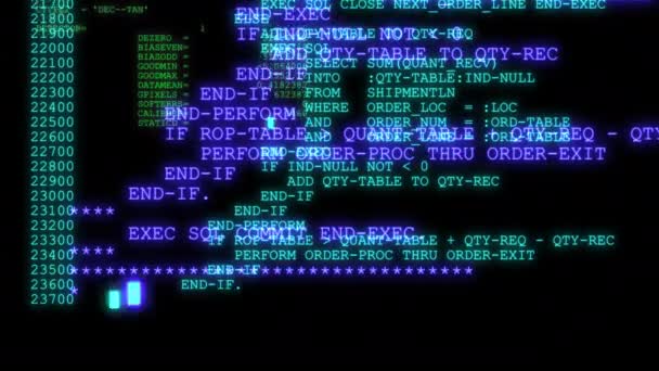 Código Hacker Executando Terminal Tela Computador — Vídeo de Stock