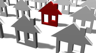 3D illüstrasyon - Gayrimenkul - ev simgesi