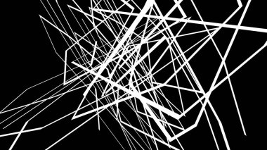 3D illüstrasyon - Siyah arkaplanda beyaz çizgiler arasında soyut hareket grafikleri