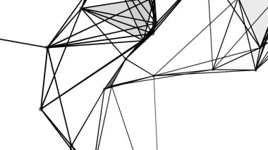 3D illüstrasyon - Soyut geometrik çokgen yapı