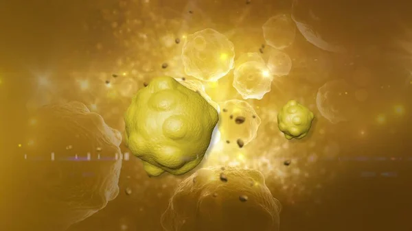 3D illustration -  cancer cell on cancer image background