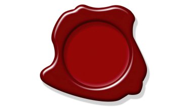 Beyaz arkaplanda izole edilmiş metne yer olan balmumu mühür