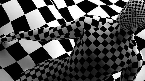  Siyah uçlu kırmızı kareli kişilerle işaretlenmiş bileşim