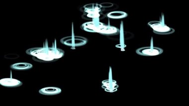 animasyon - Dalgalı gölet suyu arka planı, parçacık yağmurlu göl yağmur damlası gece arkaplanı.