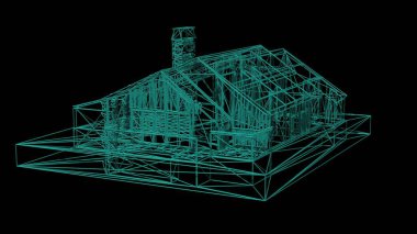 Evin kablo çerçeve modeli - 3B Hazırlama