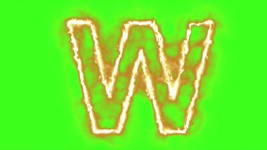 sıcak yanan mektup yeşil ekranda 