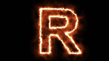 Siyah arkaplanda sıcak yazma harfi