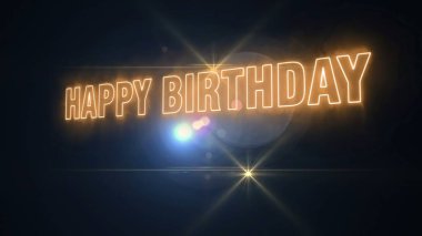 Siyah arka planda doğum günün kutlu olsun.