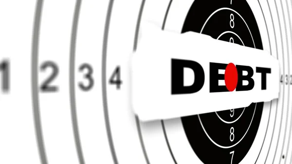 Close Shooting Target Word Deb — Stock Photo, Image