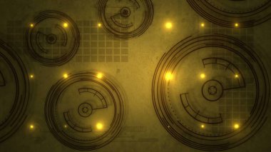 Hologram Biçiminde HUD Elementi canlandırılmış uzuv ile dokulu arkaplanda dönüyor