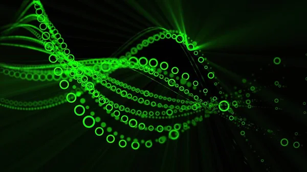 Computadora Generada Forma Espiral Verde Gira —  Fotos de Stock