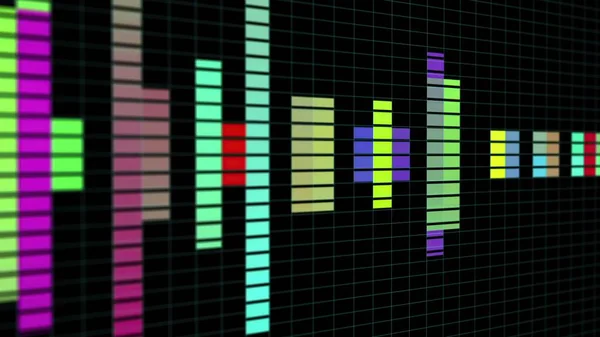Hangkiegyenlítő Sáv Használata Zene Számítógép Számítás Reflexióval — Stock Fotó