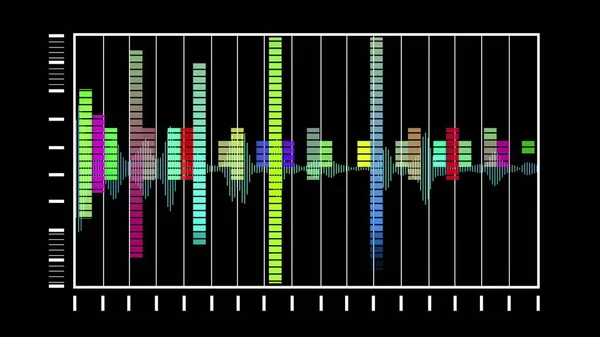 Barras Equalizador Áudio Frequência Áudio Monitor Som Wav — Fotografia de Stock