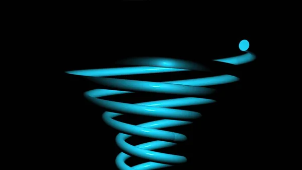 Ordinateur Généré Spirale Bleu Forme Tourne — Photo