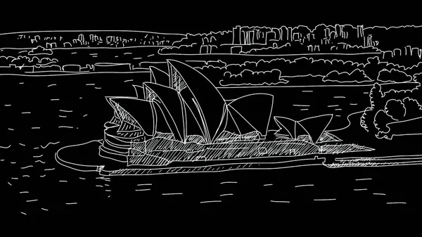 Sidney City Esboço Animação Mão Desenhado Esboço — Fotografia de Stock
